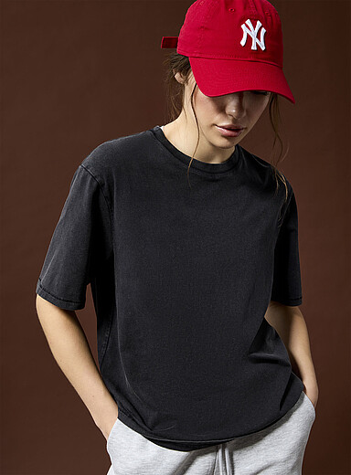 I.FIV5 Oxford Loose and boxy faded T-shirt for women