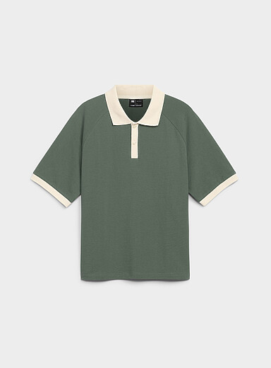 Le 31: Le polo r&eacute;tro &eacute;court&eacute; Vert pour homme