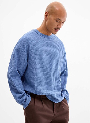 Le t-shirt tricot rayure pointelle <b>Coupe surdimensionn&eacute;e</b>