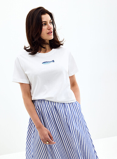 Le t-shirt carr&eacute; pur coton bio petites billes