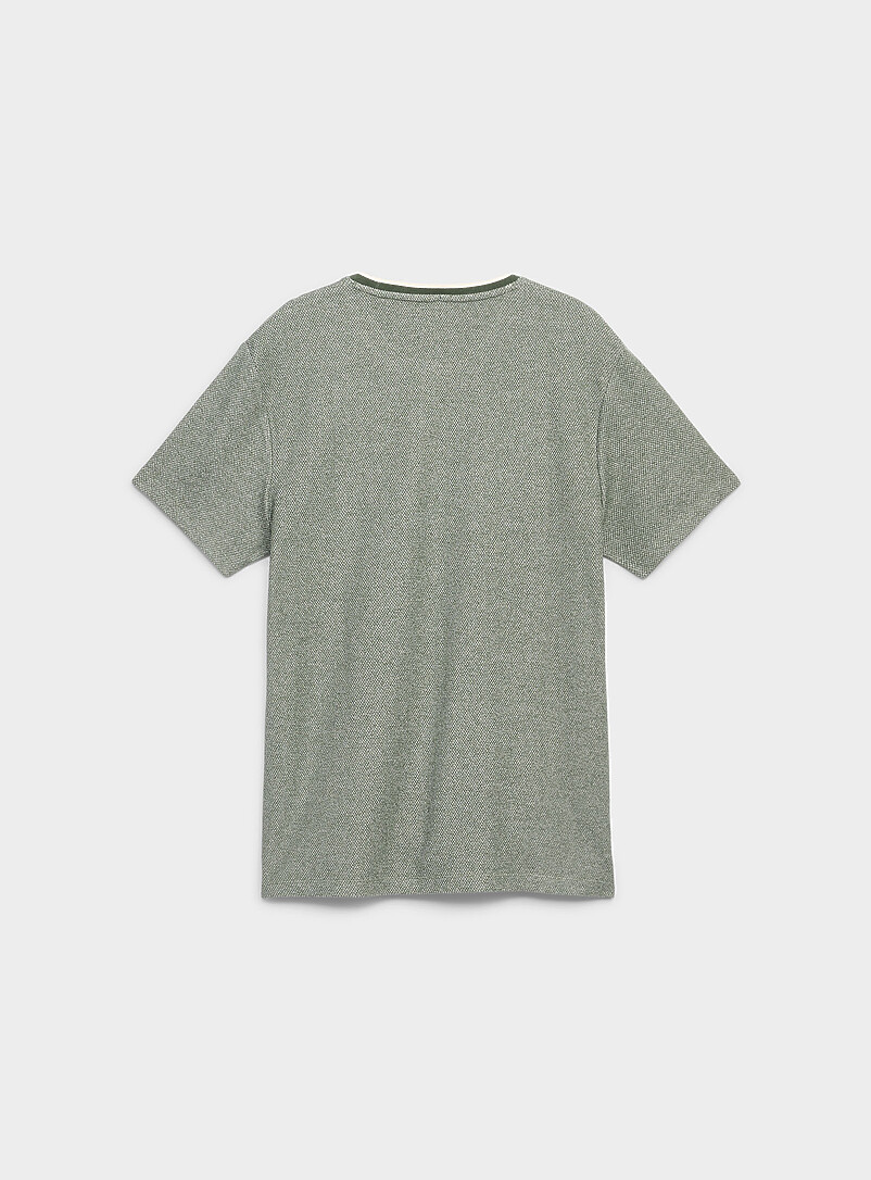 Le 31 Baby Blue Semi-plain textured knit T-shirt for men