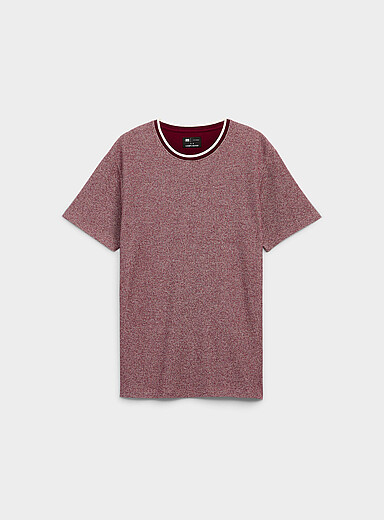 Semi-plain textured knit T-shirt