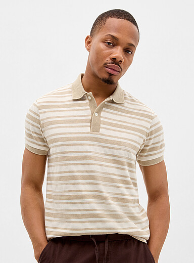 Piqu&eacute; stripe polo