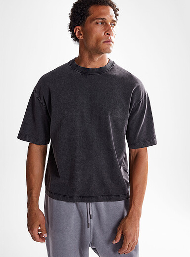 I.FIV5: Le t-shirt carr&eacute; pur coton imprim&eacute; Oxford pour homme