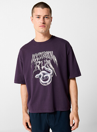 Le t-shirt carr&eacute; pur coton imprim&eacute;