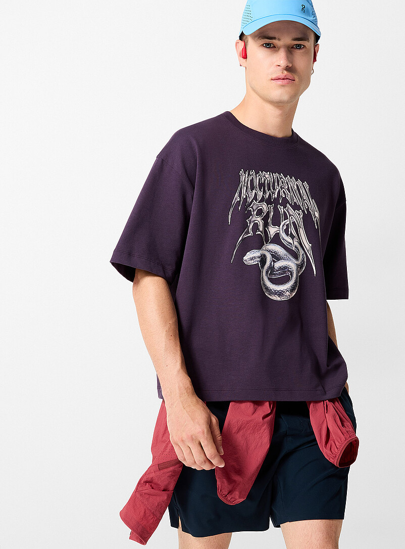 I.FIV5: Le t-shirt carr&eacute; pur coton imprim&eacute; Blanc pour homme