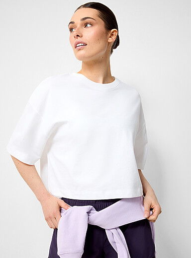 Le t-shirt ample carr&eacute; pur coton