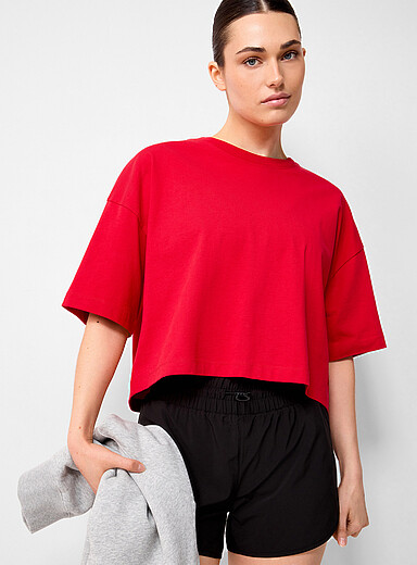 Le t-shirt ample carr&eacute; pur coton