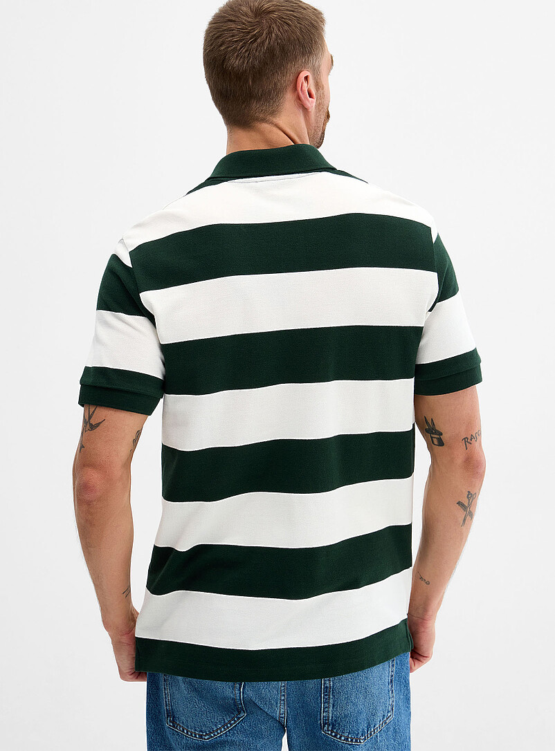 Le 31 Black Club-stripe piqu&eacute; polo <b>Standard fit</b> for men
