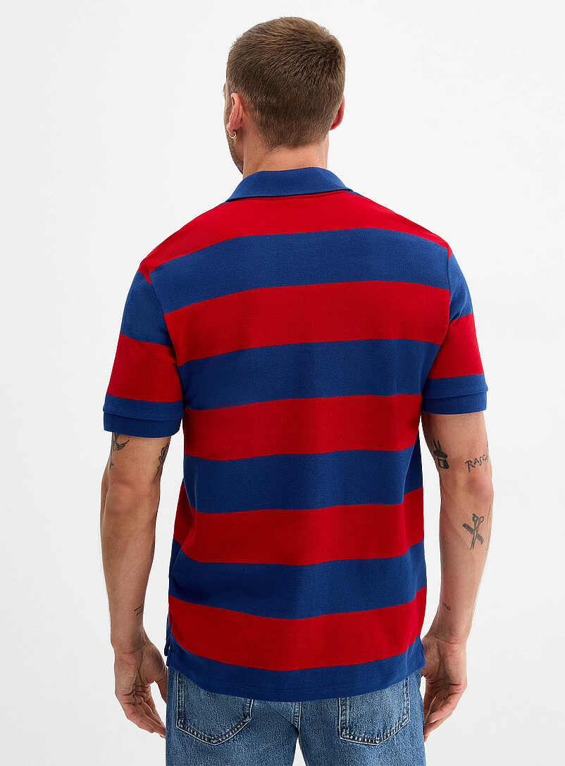 Le 31 Black Club-stripe piqu&eacute; polo <b>Standard fit</b> for men