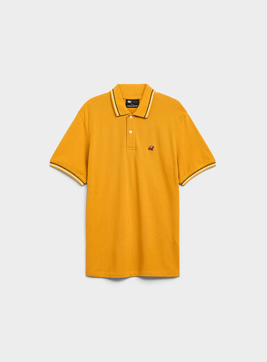 Le 31: Le polo piqu&eacute; motif brod&eacute; Ocre jaune pour homme