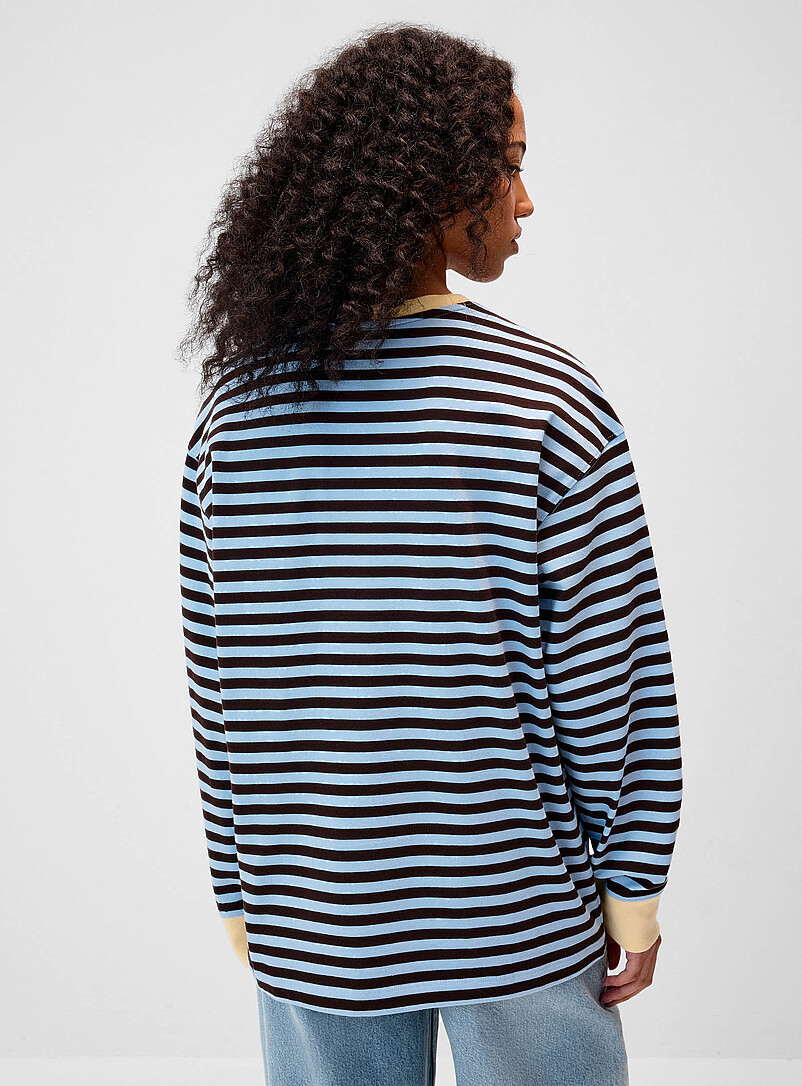 Twik: Le t-shirt ample bords contraste coton bio Brun pour femme
