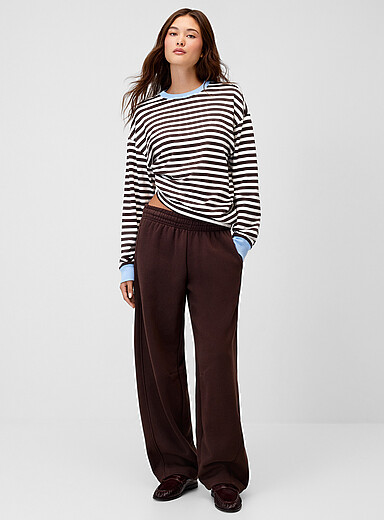 Loose contrast-trim organic cotton T-shirt