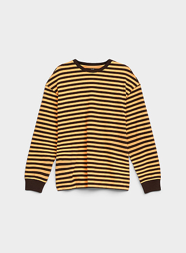 Loose contrast-trim organic cotton T-shirt
