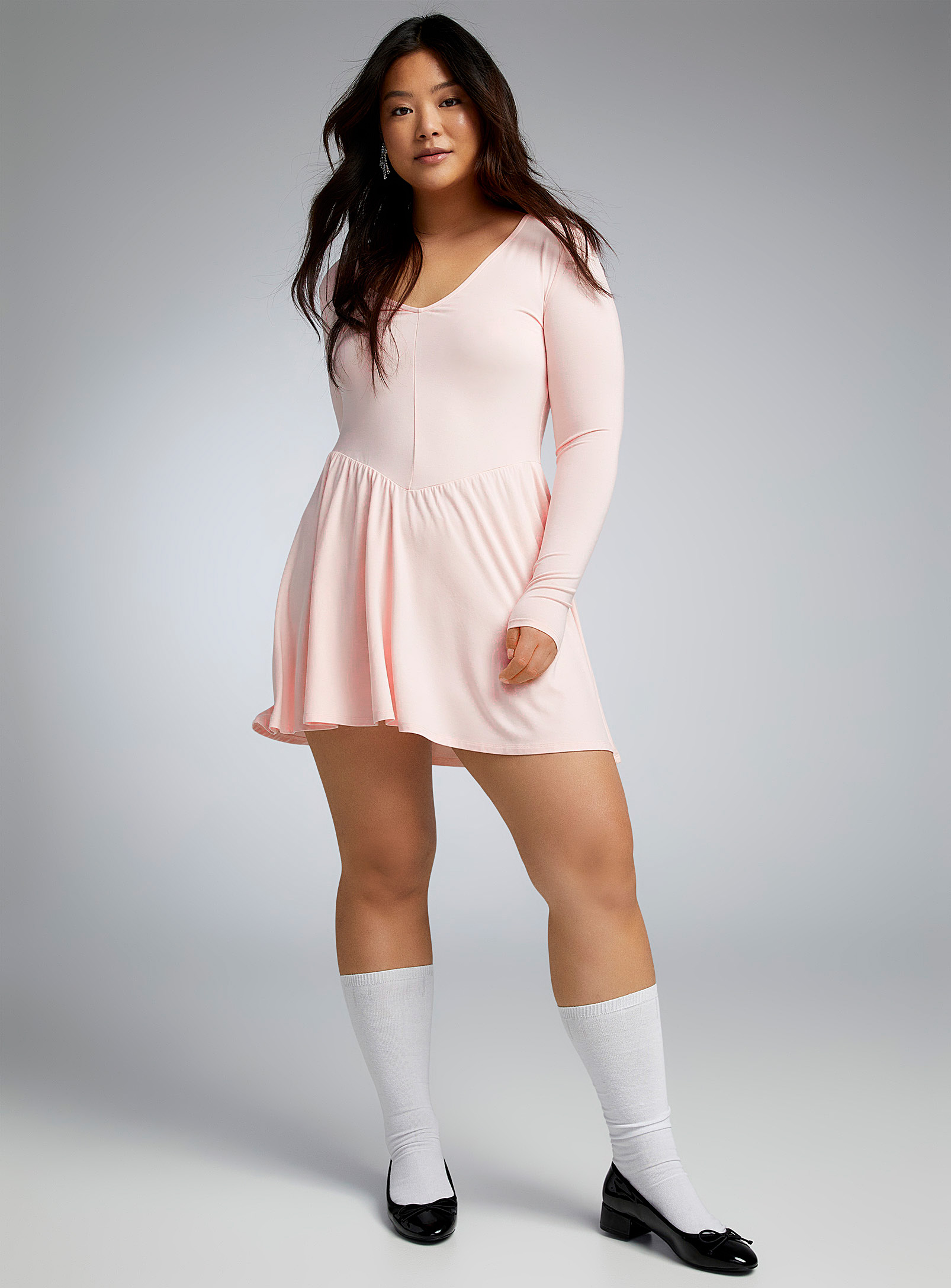 Twik Fit-and-flare Modal Dress In Pink