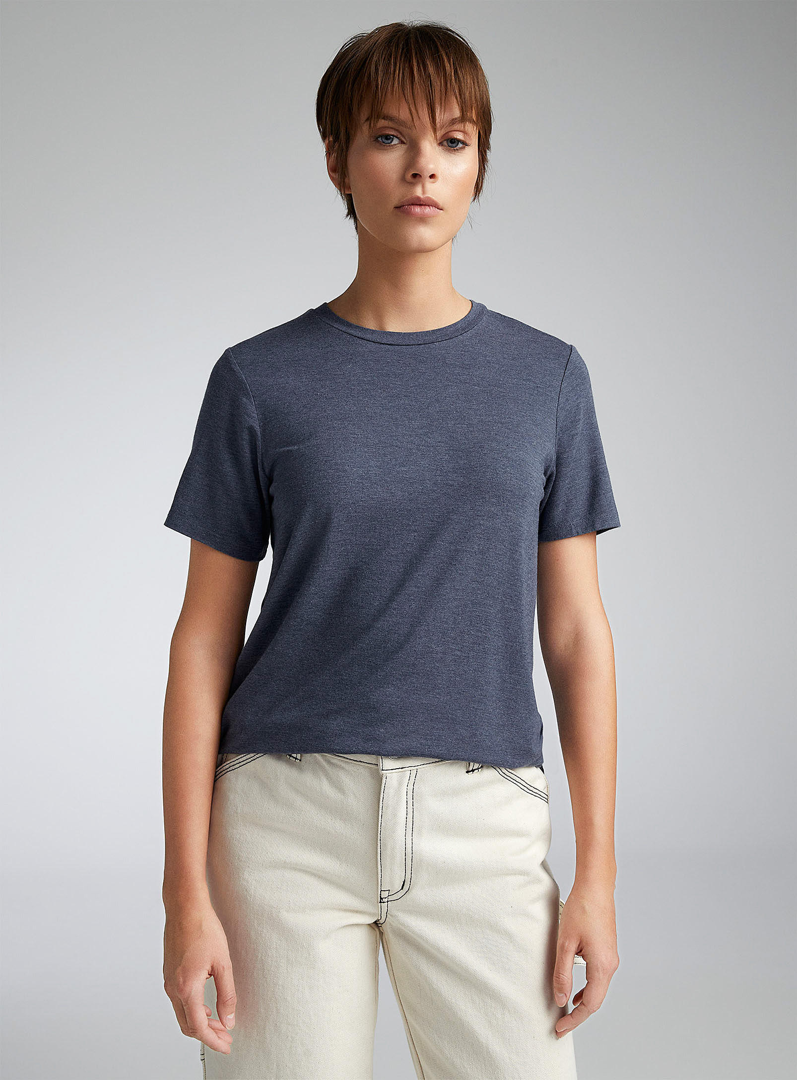 Twik Short-sleeve Crew-neck Modal T-shirt In Blue
