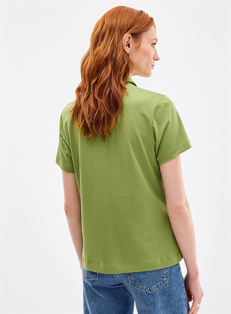 Solid organic cotton polo shirt product image 2