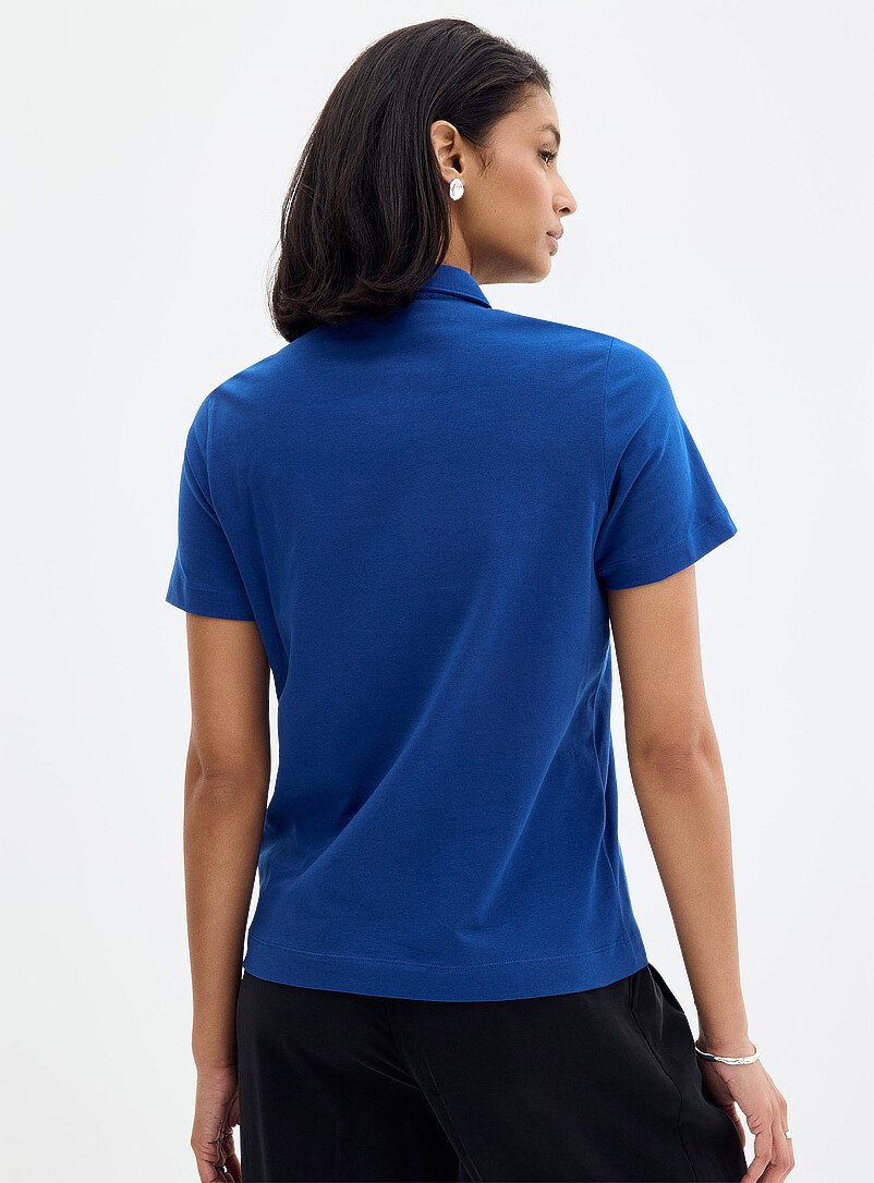 Solid organic cotton polo shirt product image 2