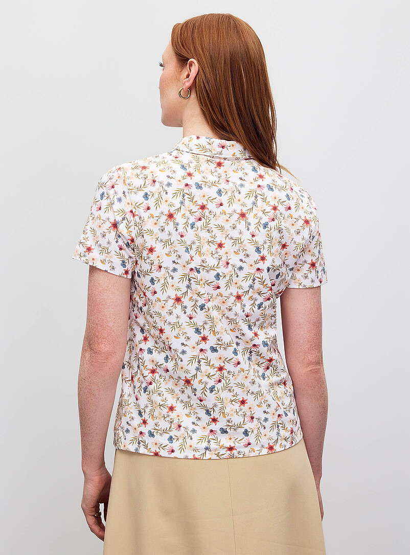 Patterned stretch jersey polo shirt product image 3
