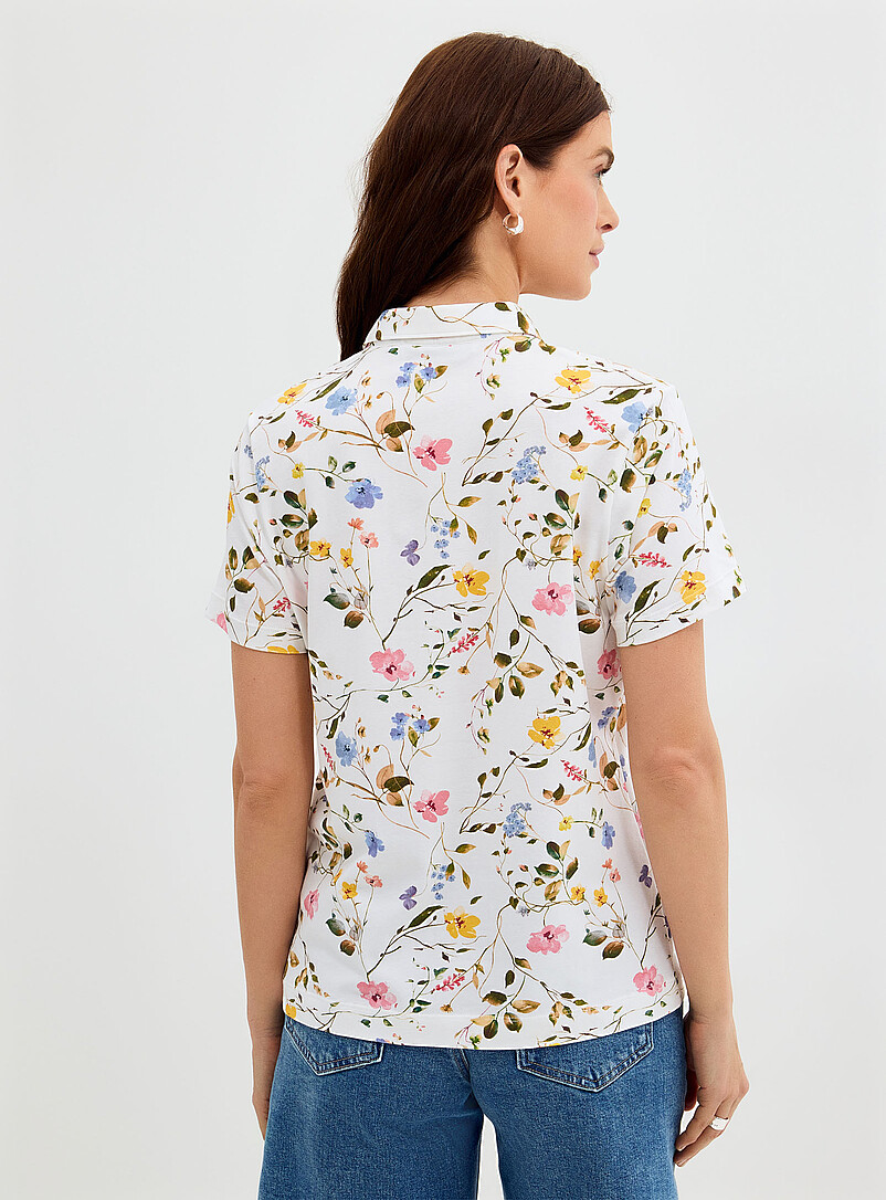 Patterned stretch jersey polo shirt product image 2