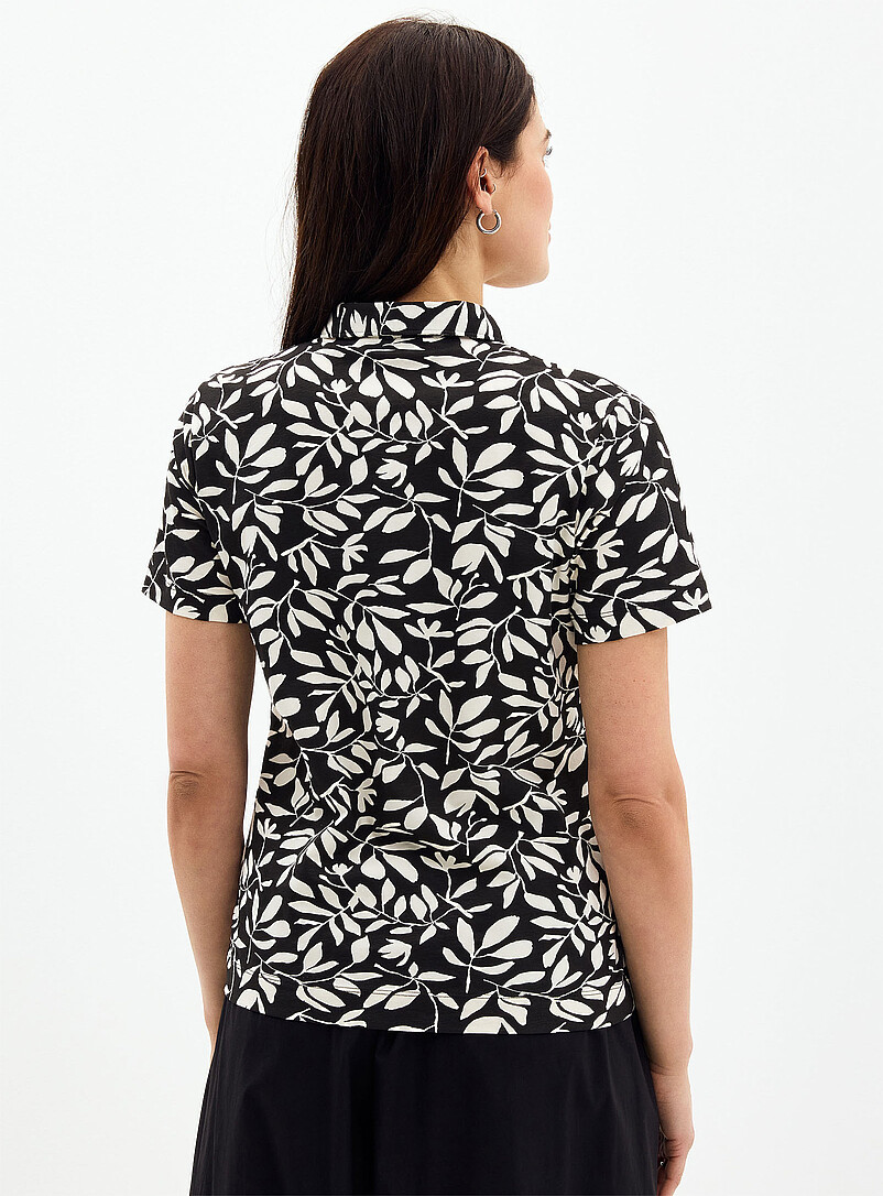 Patterned stretch jersey polo shirt product image 2