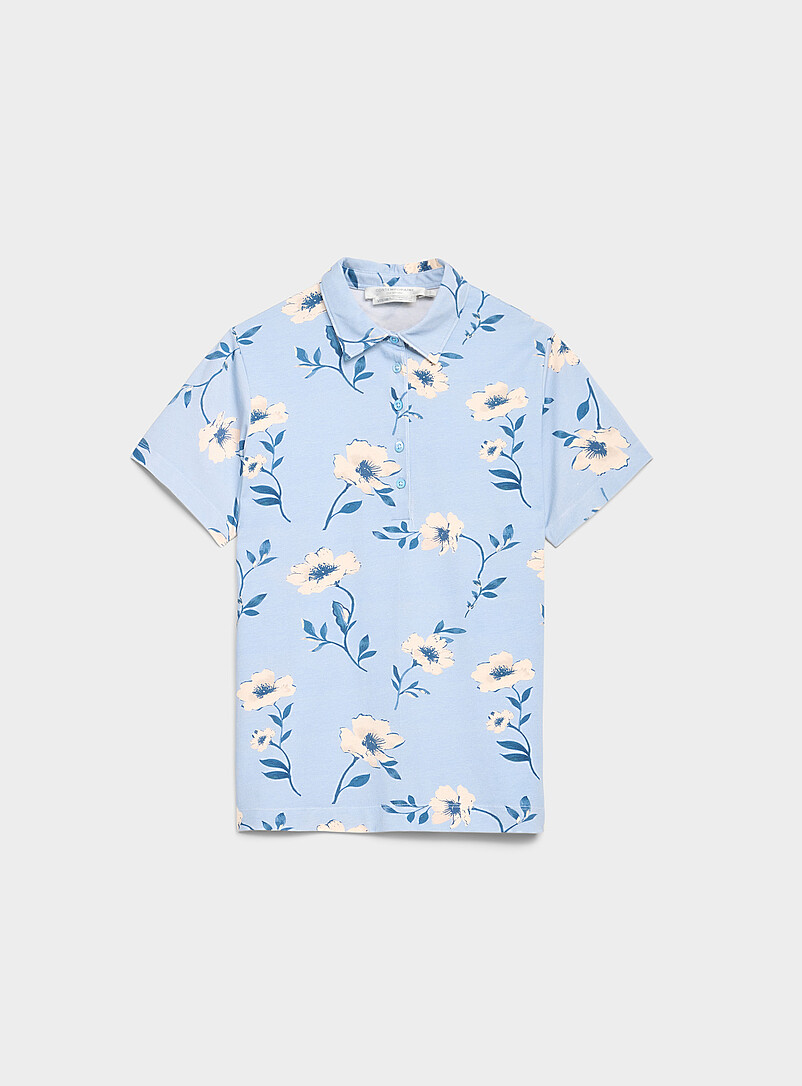 Patterned Stretch Jersey Polo Shirt