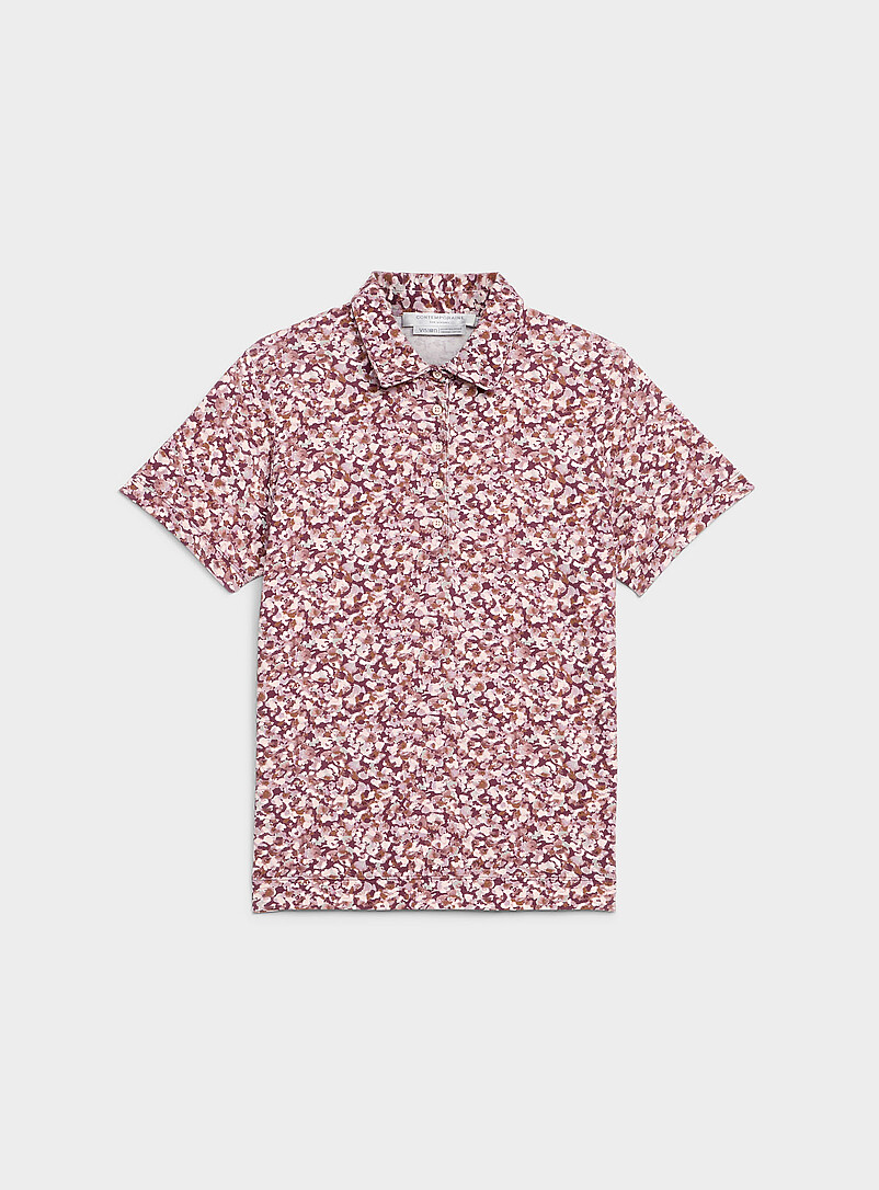 Patterned Stretch Jersey Polo Shirt
