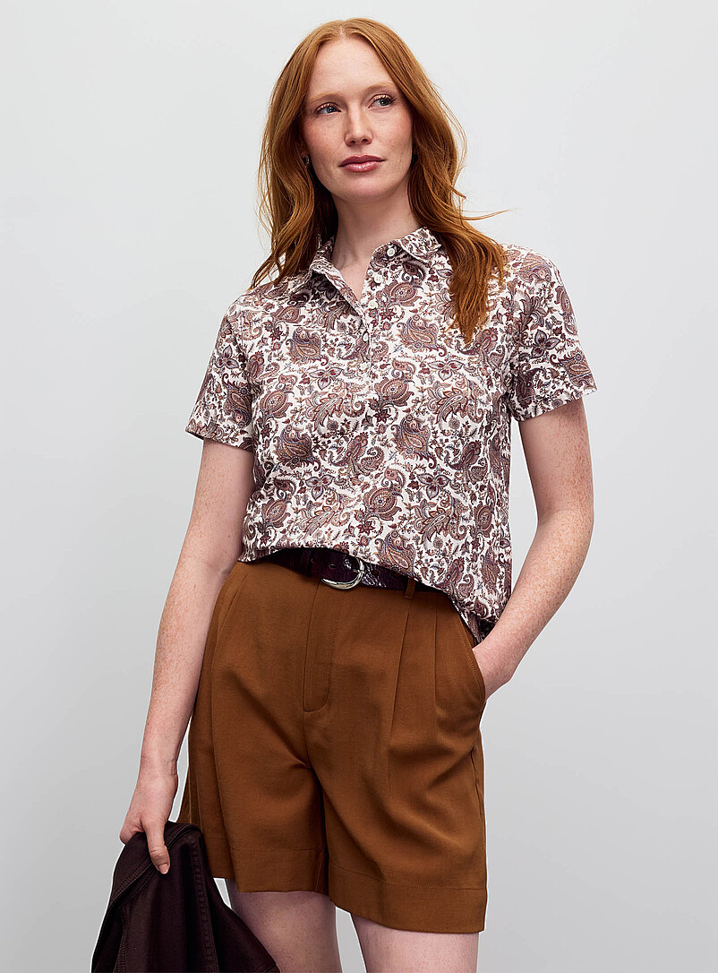 Patterned Stretch Jersey Polo Shirt