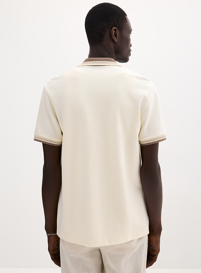 Zipped polo-collar waffled jersey cardigan Standard fit product image 3