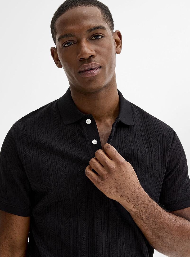 Textured jersey polo product image 2