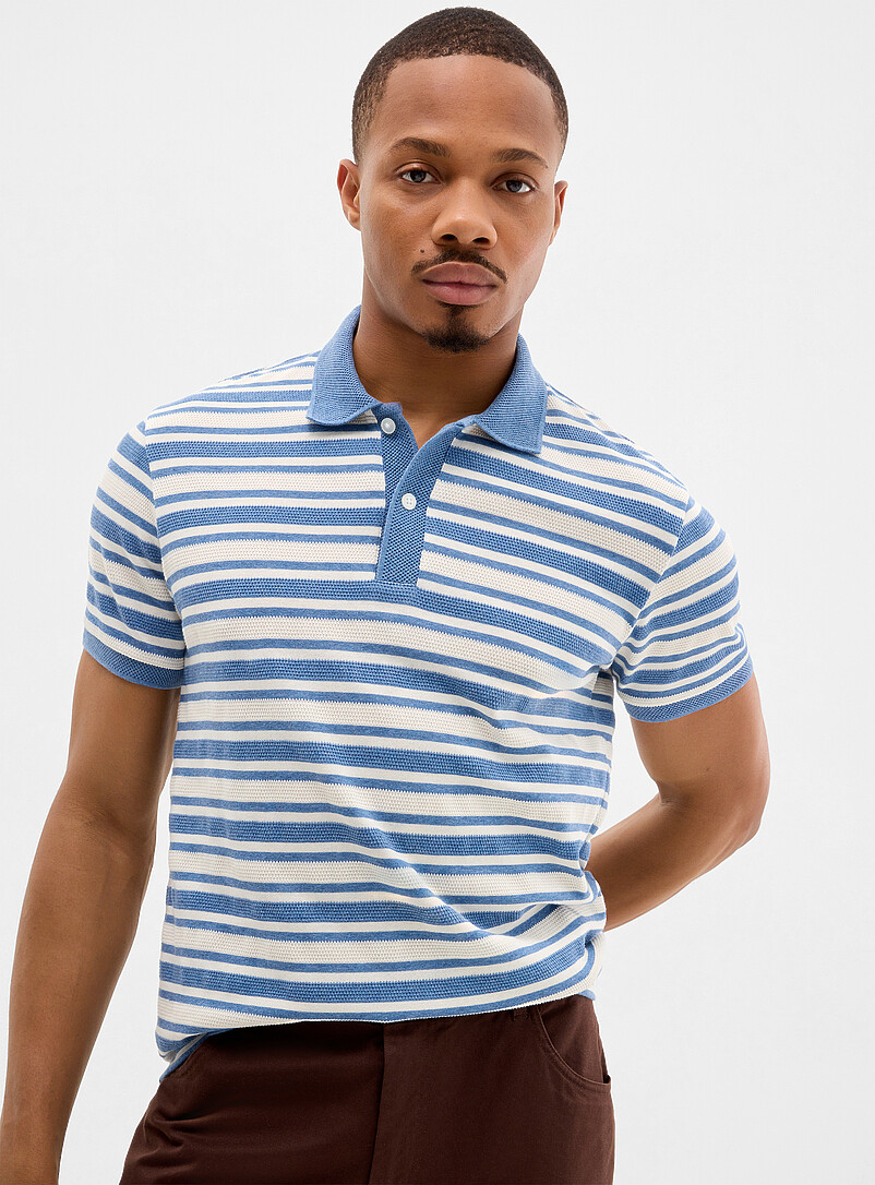 Piqué stripe polo product image (primary)