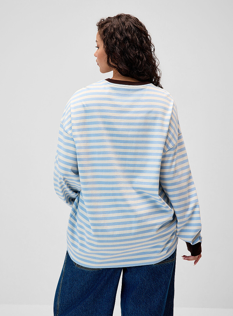 Loose contrast-trim organic cotton T-shirt product image 2