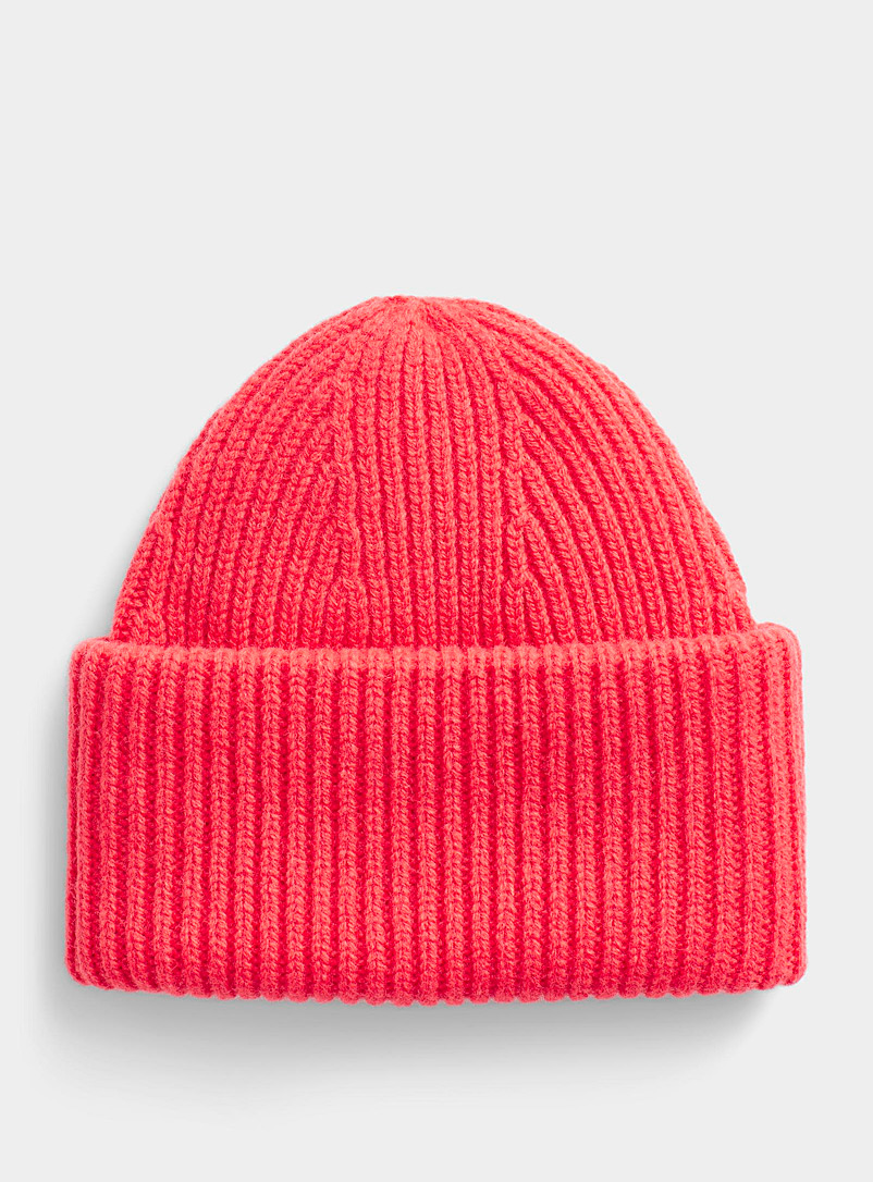 Simons Coral XL-cuff pure wool tuque for women