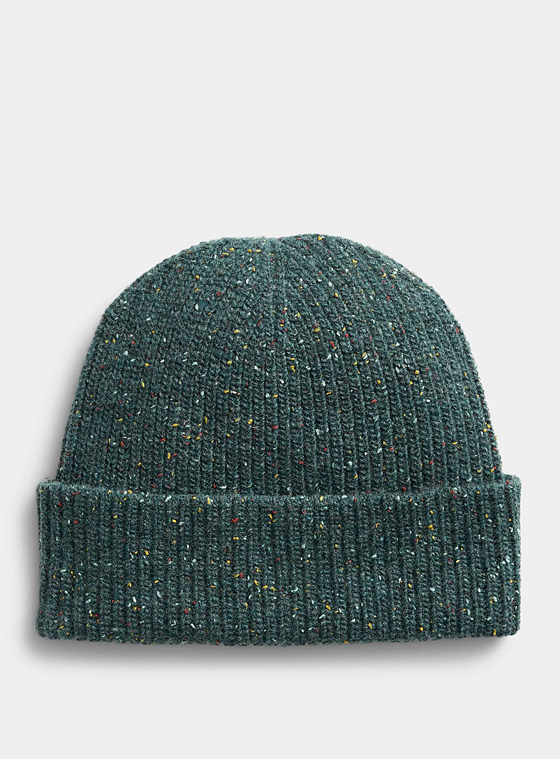 Simons Teal Donegal-style wool tuque for women