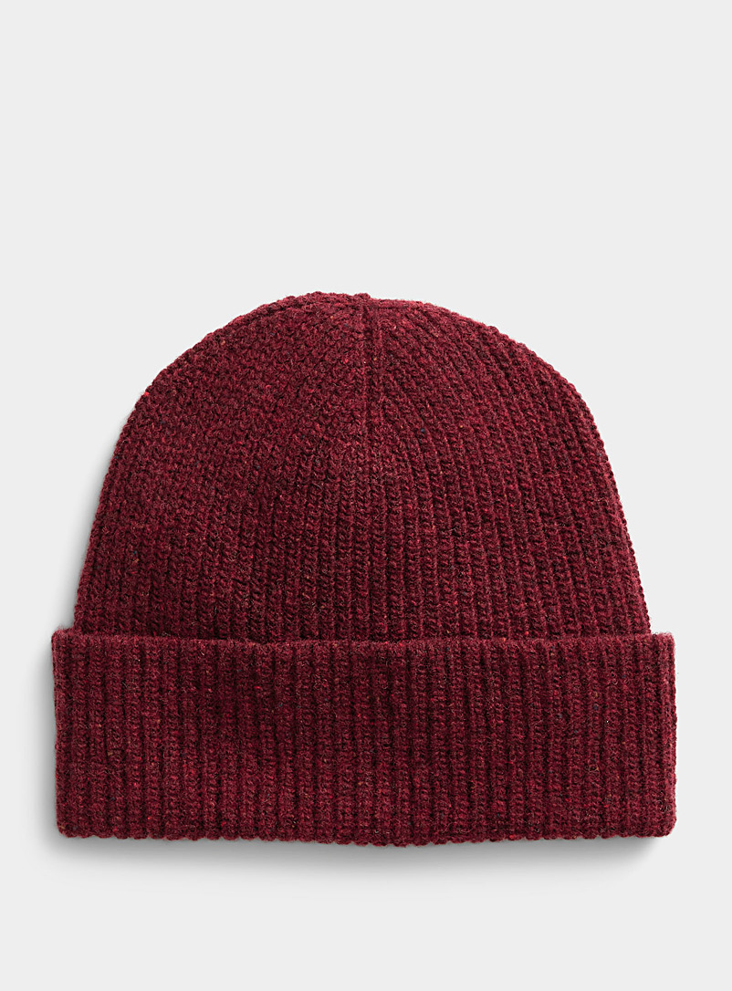 Simons Red Donegal-style wool tuque for women