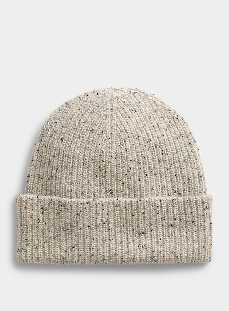 Simons Silver Donegal-style wool tuque for women