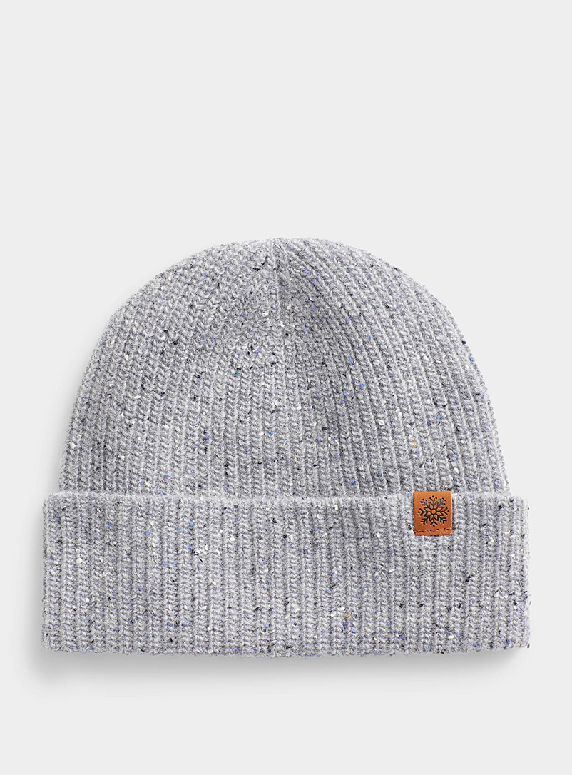 Simons Baby Blue Flecked lambswool tuque for women