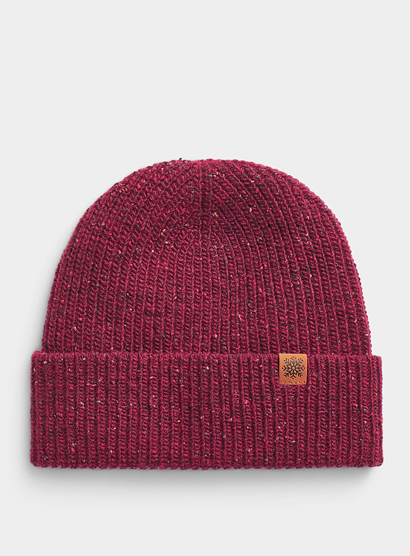 Simons Ruby Red Flecked lambswool tuque for women