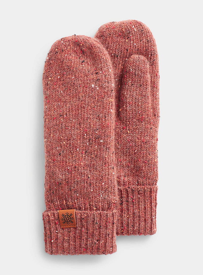 Simons Copper Flecked lambswool mittens for women