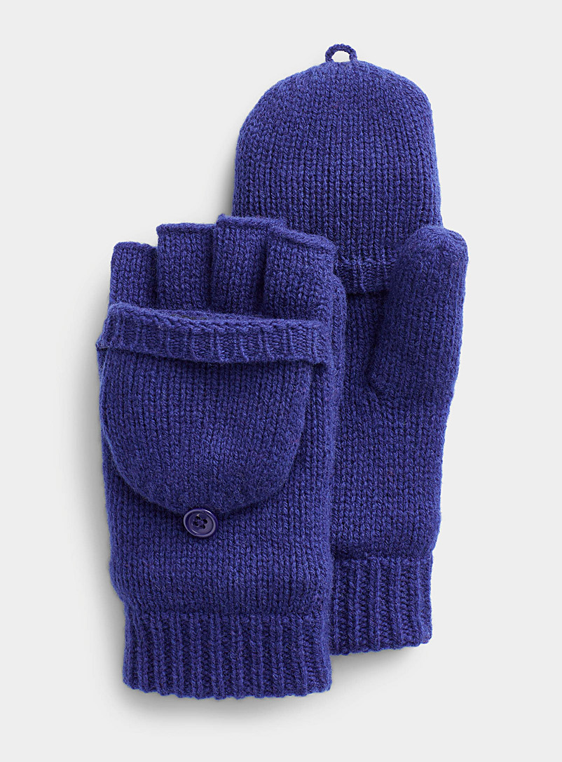 Simons Sapphire Blue Essential flip-top gloves for women