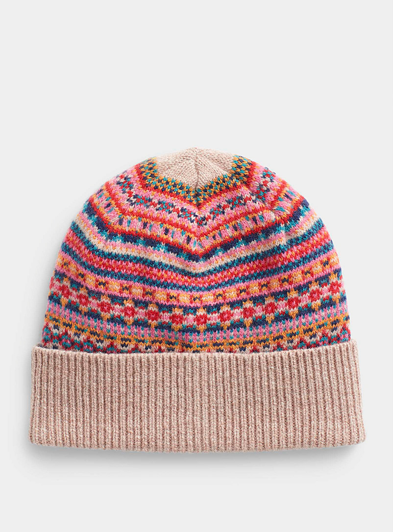 Simons Assorted Colourful jacquard lambswool tuque for women