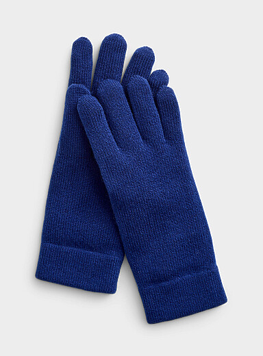 Pure cashmere solid gloves