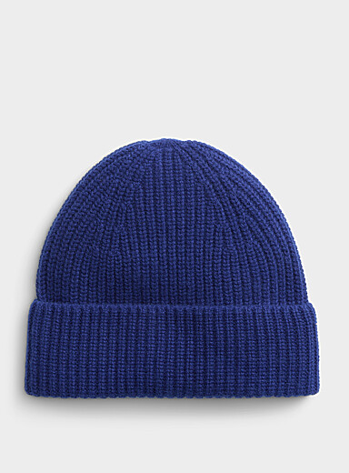 Ribbed pure cashmere knit tuque