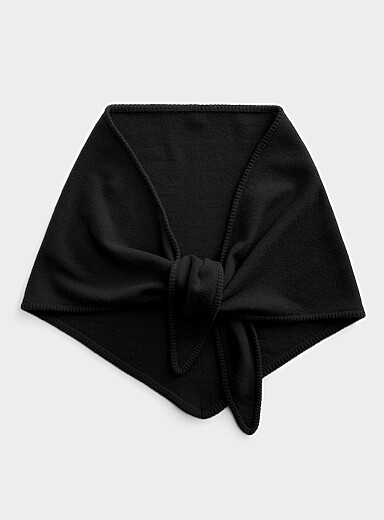 Pure wool solid triangular scarf