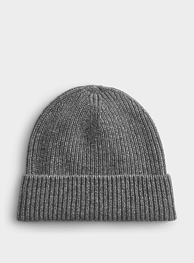 Pure cashmere ribbed tuque