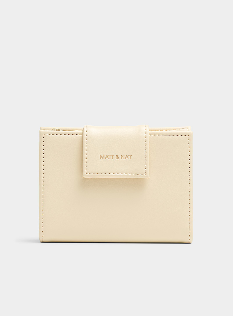 Matt & Nat Cream white Small Cruise bi-fold wallet for women