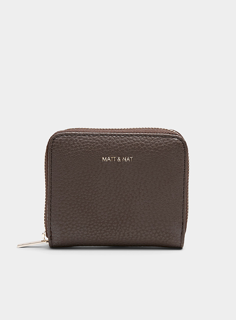 Matt & Nat Medium Brown Rue mini wallet for women