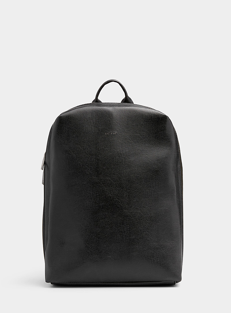Matt & Nat Black Bremen faux-leather backpack for men