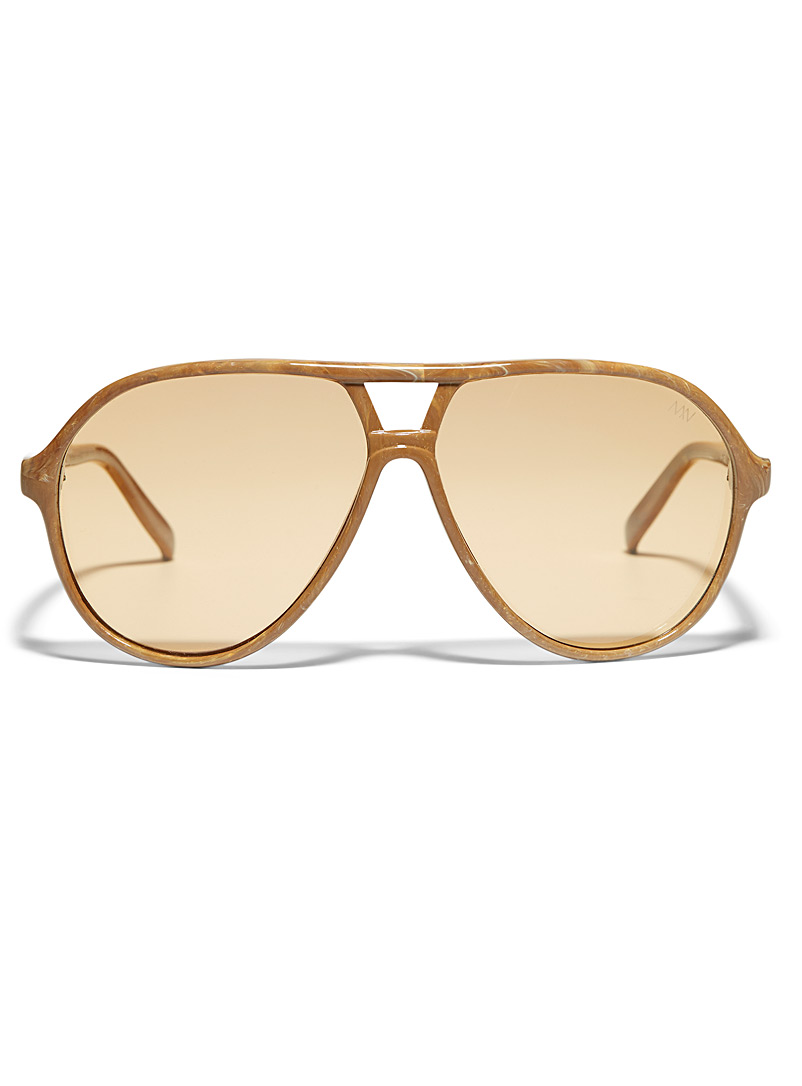 Matt & Nat: Les lunettes de soleil aviateur Ellis XL Miel chameau pour homme