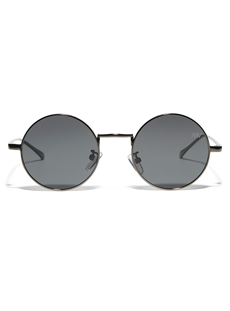 Matt & Nat: Les lunettes de soleil rondes Cole SM Vert pâle-lime pour homme